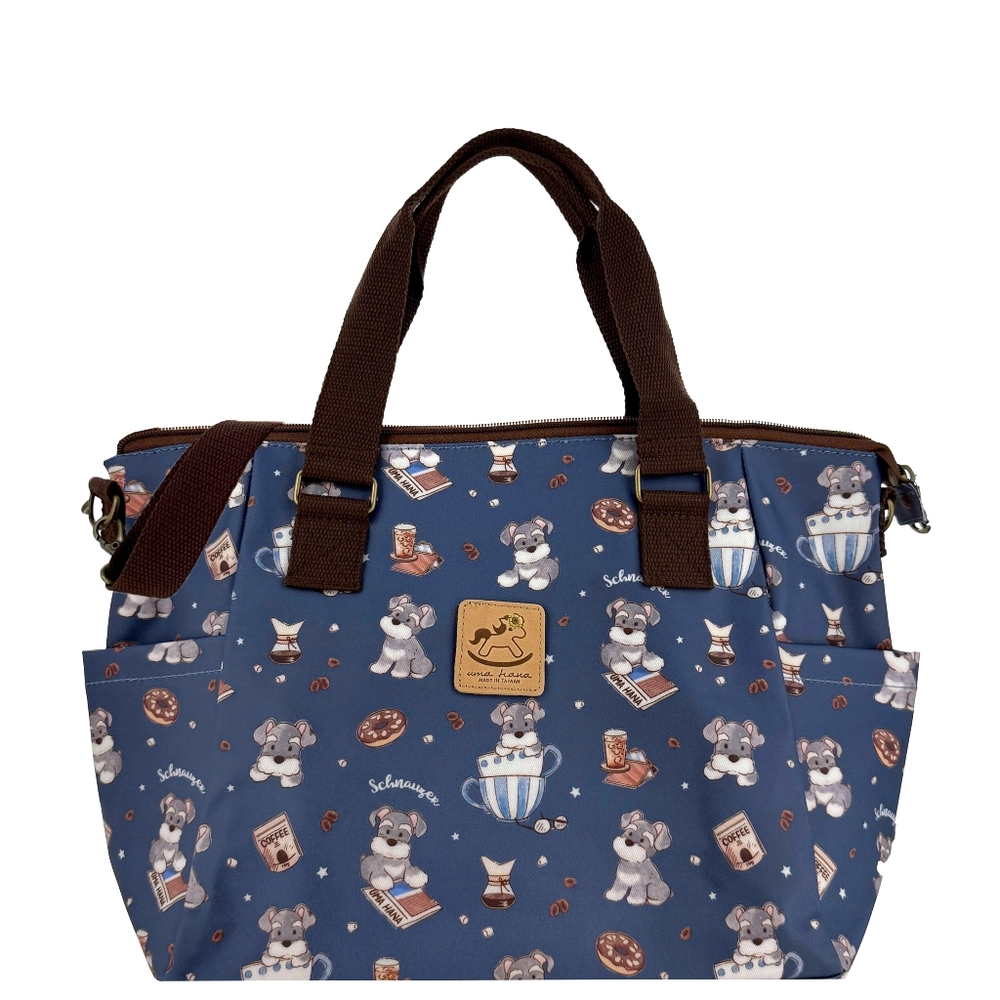 Waterproof Schnauzer Shoulder Crossbody Convertible Handbag W/ ID Badge Clip